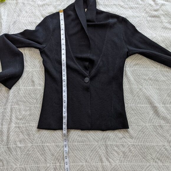 Sandra Angelozzi black wool silk knit cardigan Small @c1 - Picture 8 of 10
